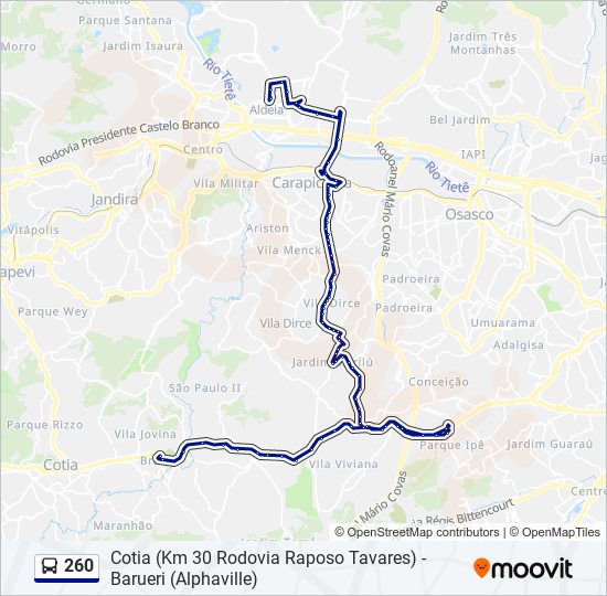 260 bus Line Map