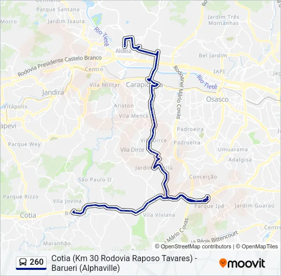 260 Bus Line Map
