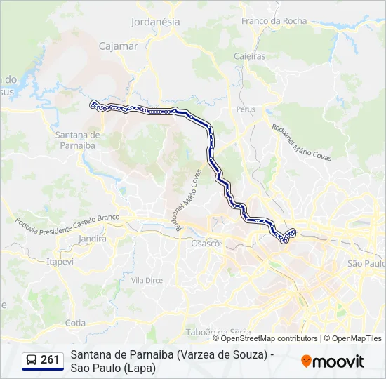 261 Bus Line Map
