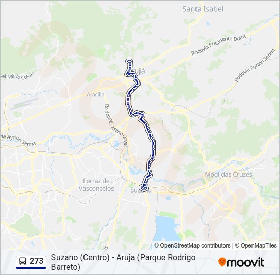 Mapa da linha 273 de ônibus