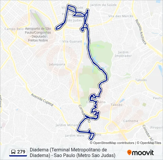 279 Bus Line Map