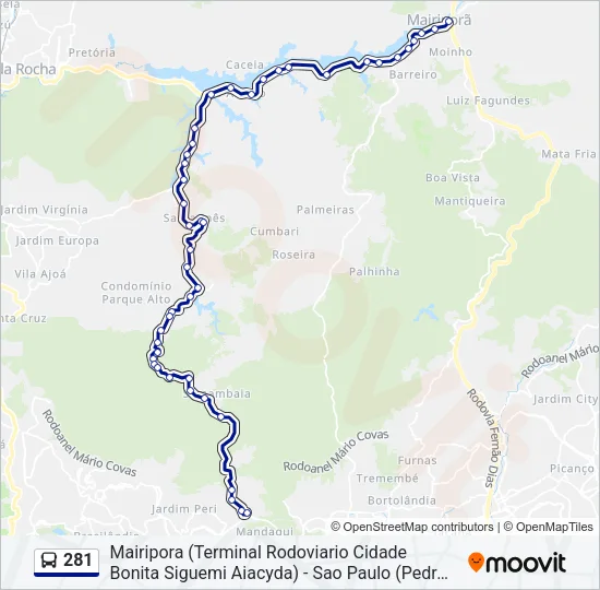 281 Bus Line Map