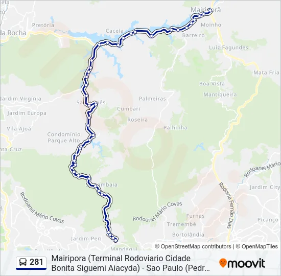 281 Bus Line Map