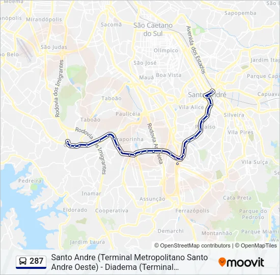 287 Bus Line Map