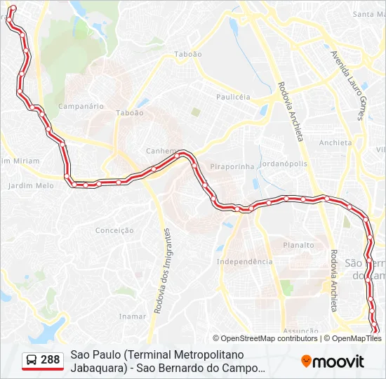 288 Bus Line Map