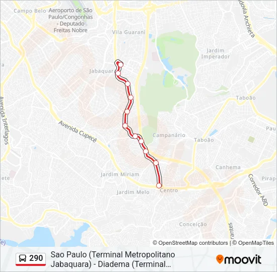 290 Bus Line Map