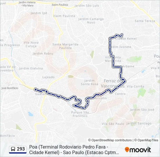 293 Bus Line Map