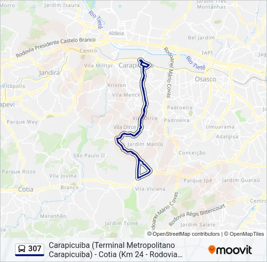 307 Bus Line Map