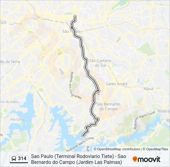 314 Bus Line Map