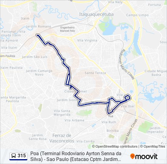 315 bus Line Map