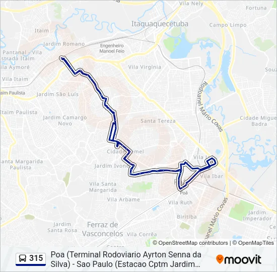 315 Bus Line Map