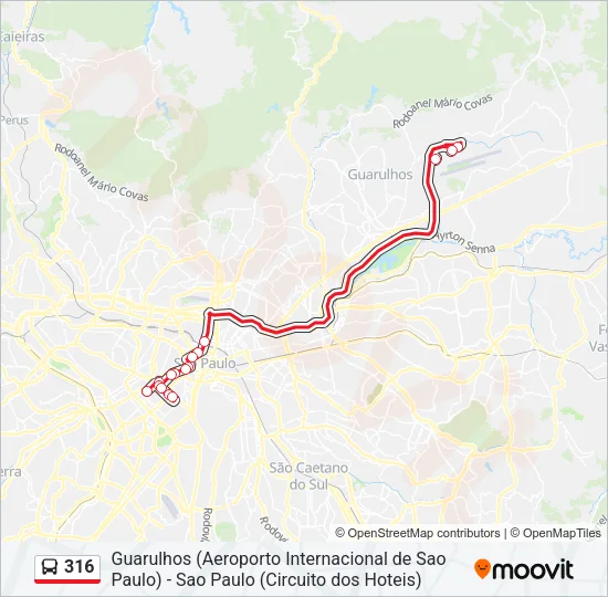 316 Bus Line Map