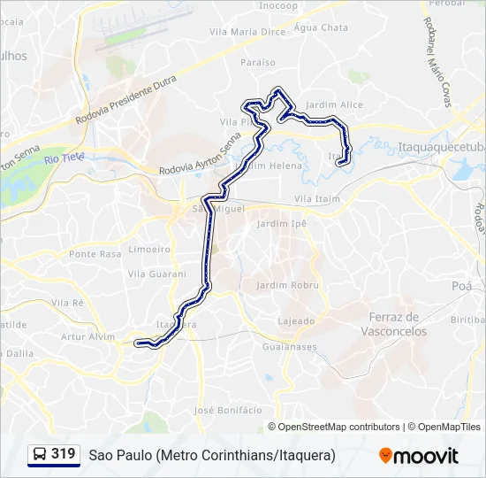 319 Bus Line Map