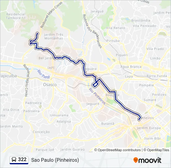 322 Bus Line Map