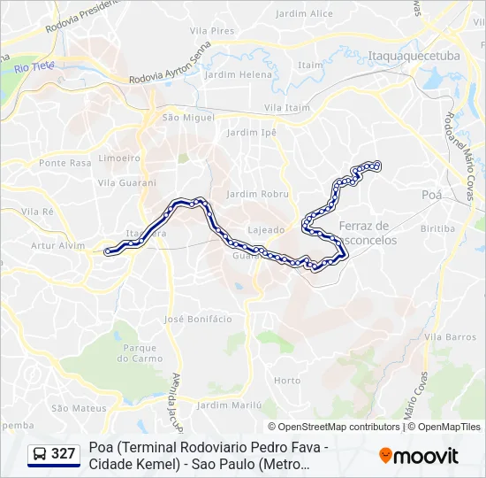 327 Bus Line Map