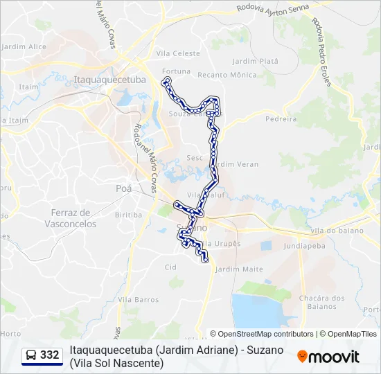 332 Bus Line Map