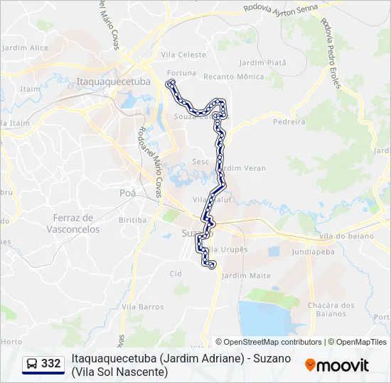 332 Bus Line Map