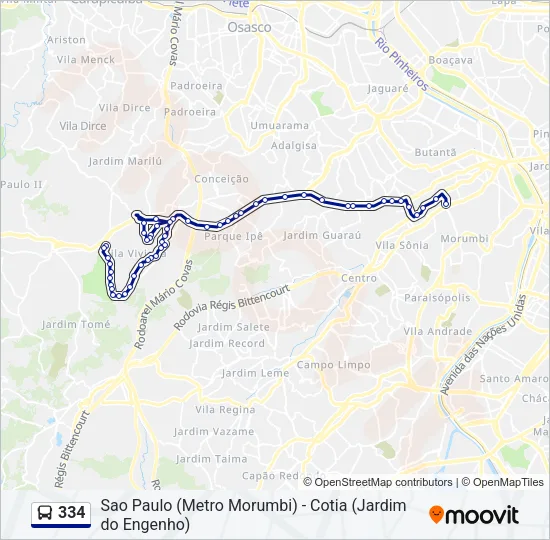 334 Bus Line Map