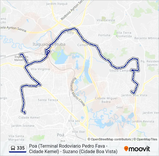 335 Bus Line Map