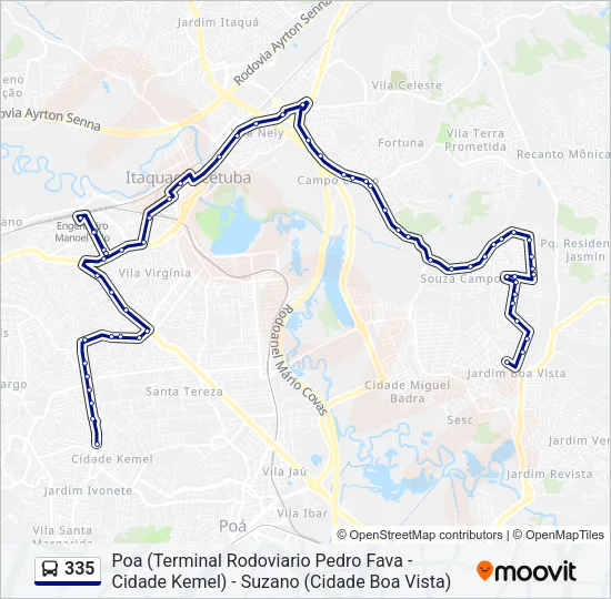 335 Bus Line Map