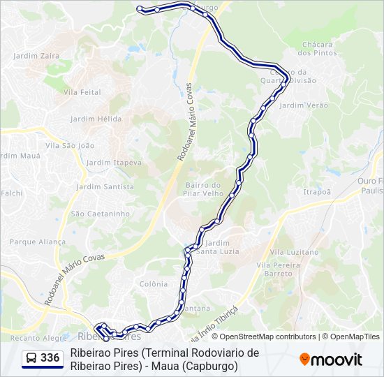 Mapa da linha 336 de ônibus