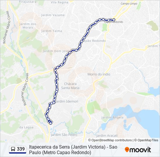 Mapa da linha 339 de ônibus