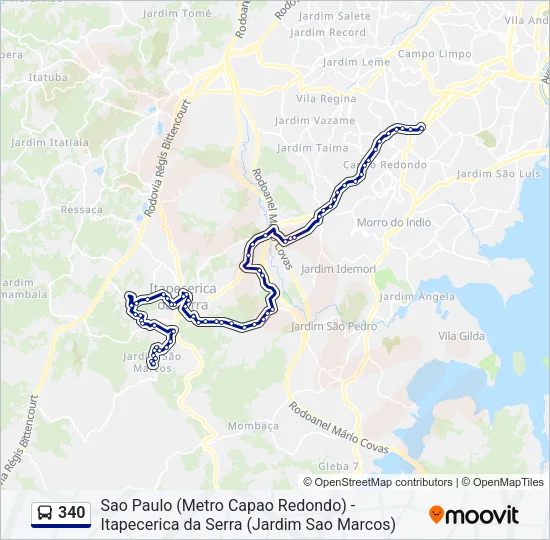 340 Bus Line Map