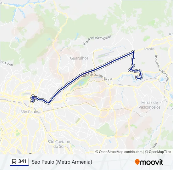 341 Bus Line Map