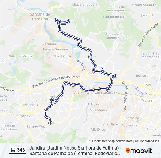 346 bus Line Map