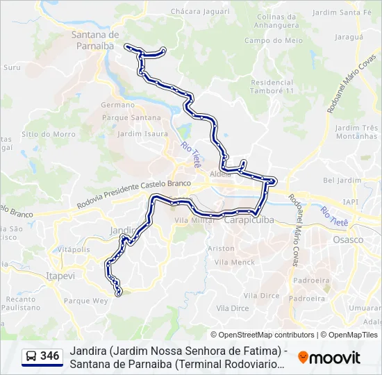 346 Bus Line Map