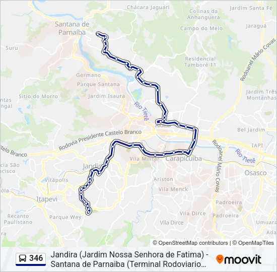 346 Bus Line Map