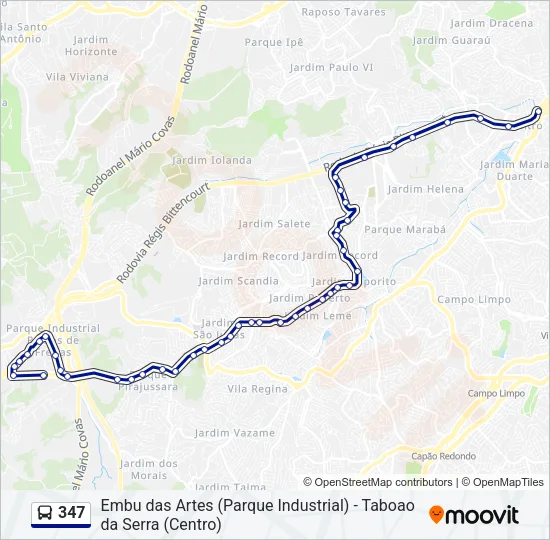 347 Bus Line Map