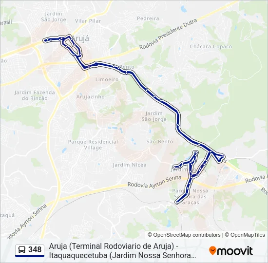 348 Bus Line Map