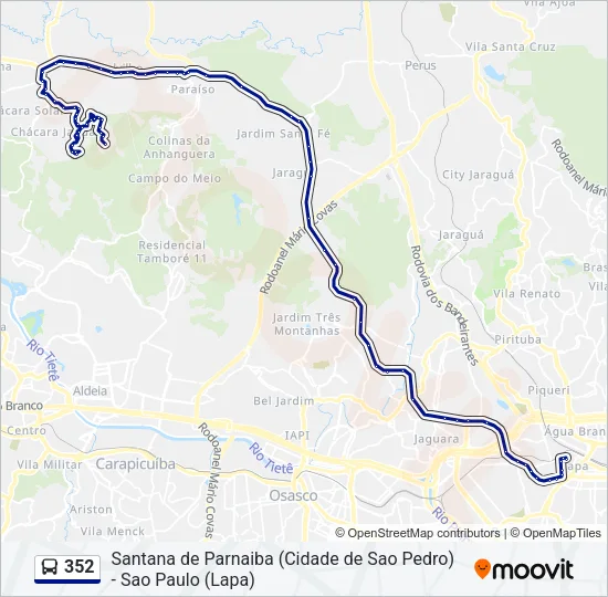 352 Bus Line Map