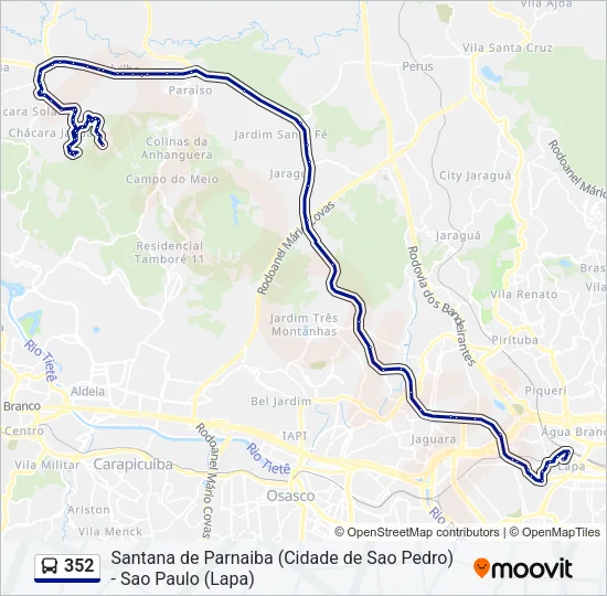 352 Bus Line Map