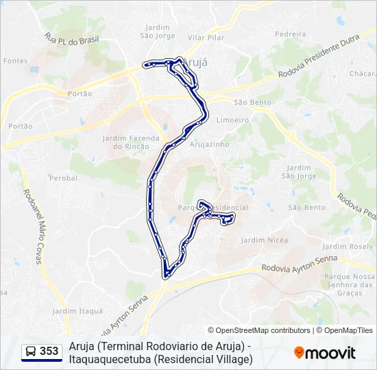 353 Bus Line Map