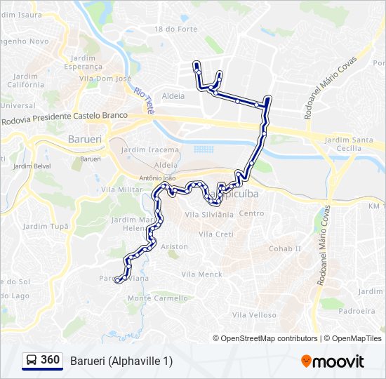 360 bus Line Map