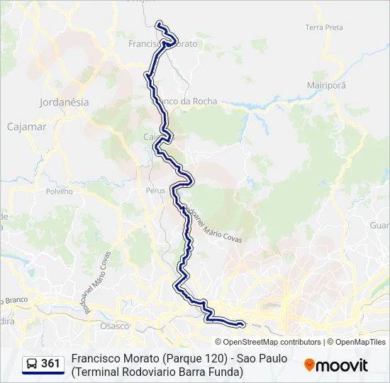 361 Bus Line Map