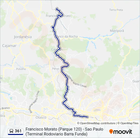 361 Bus Line Map