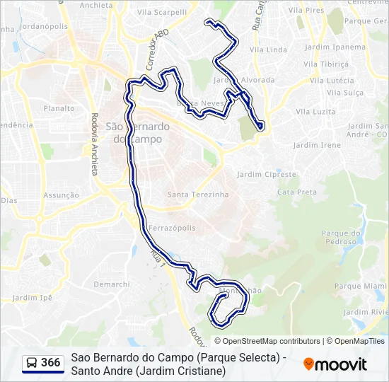 366 Bus Line Map