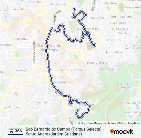366 Bus Line Map