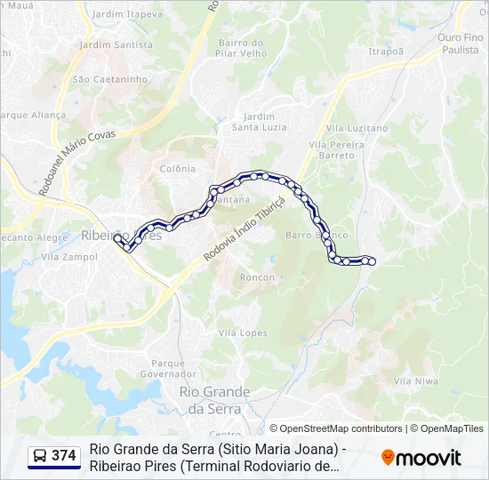 374 Bus Line Map