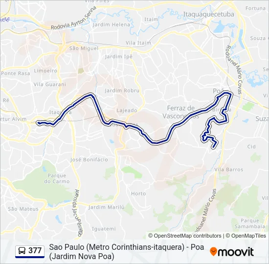 377 Bus Line Map