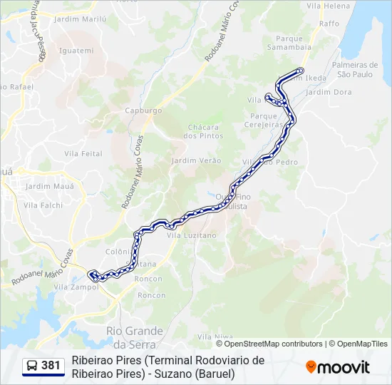 381 Bus Line Map