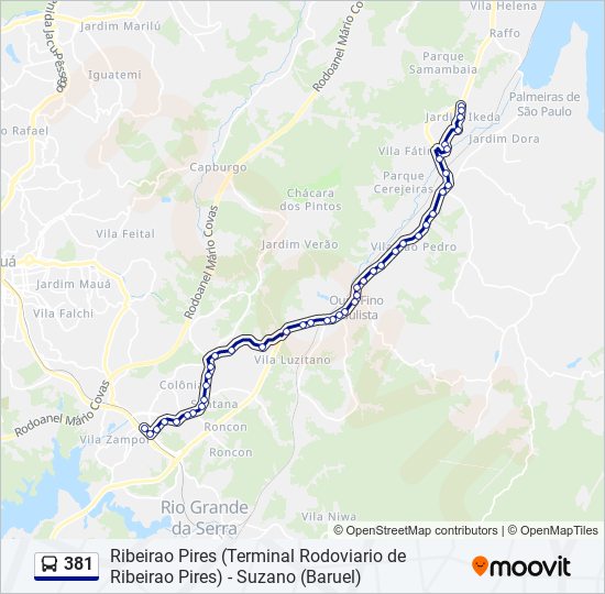 381 bus Line Map