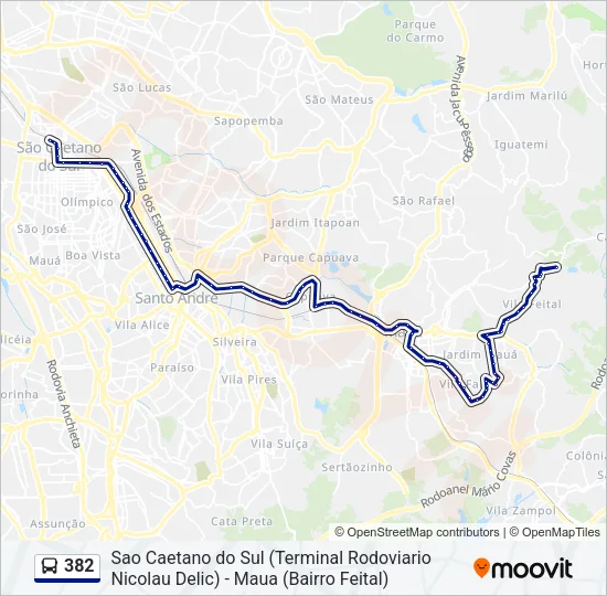 382 Bus Line Map