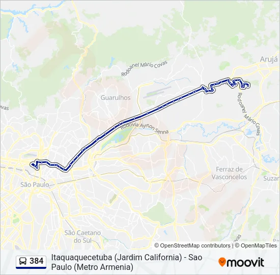 384 Bus Line Map