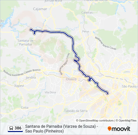 386 Bus Line Map
