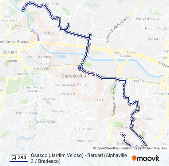 390 Bus Line Map
