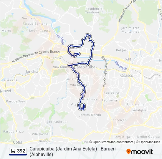 392 Bus Line Map